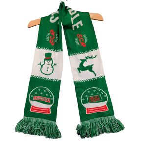 Unbranded Christmas Holiday Scarf Green White Size 6x50 Smirnoff Bud Light Beer